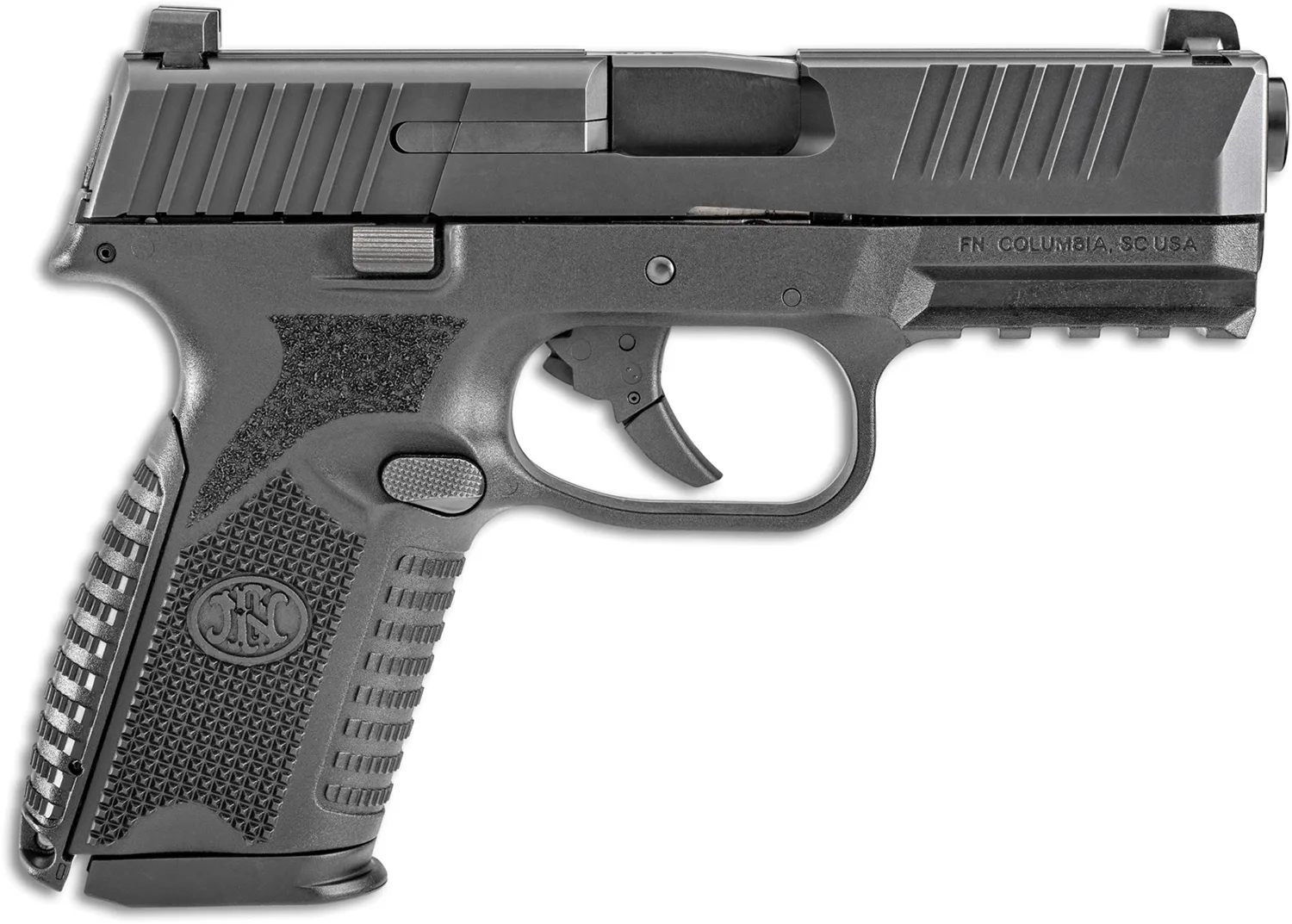 FN 66100464 509 Midsize 9mm Luger 4" Barrel 10+1, Matte Black Polymer Frame With Mounting Rail, Matte Black Stainless Steel Slide, No Manual Safety