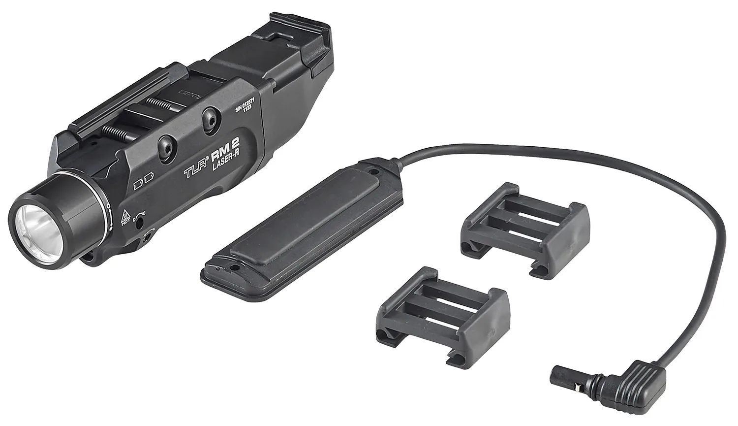 Streamlight 69447 TLR-2 RM w/Laser Black Aluminum, 1,000 Lumens White LED Bulb/Red Laser, 297 Meters Beam, Picatinny Rail Mount