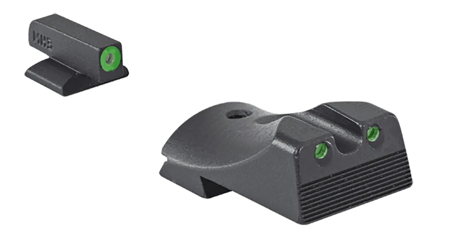 Meprolight USA 412183111 Hyper-Bright  Green Tritium Green Outline Front Sight-Green Tritium Black Outline Rear Sight Kimber 1911 Slant