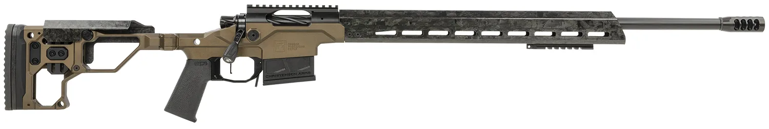 Christensen Arms 8010301800 Modern Precision 300 PRC 26" Threaded Carbon Fiber Barrel 5+1, Black Nitride Finish, Desert Brown Anodized Folding Stock, Polymer Grip