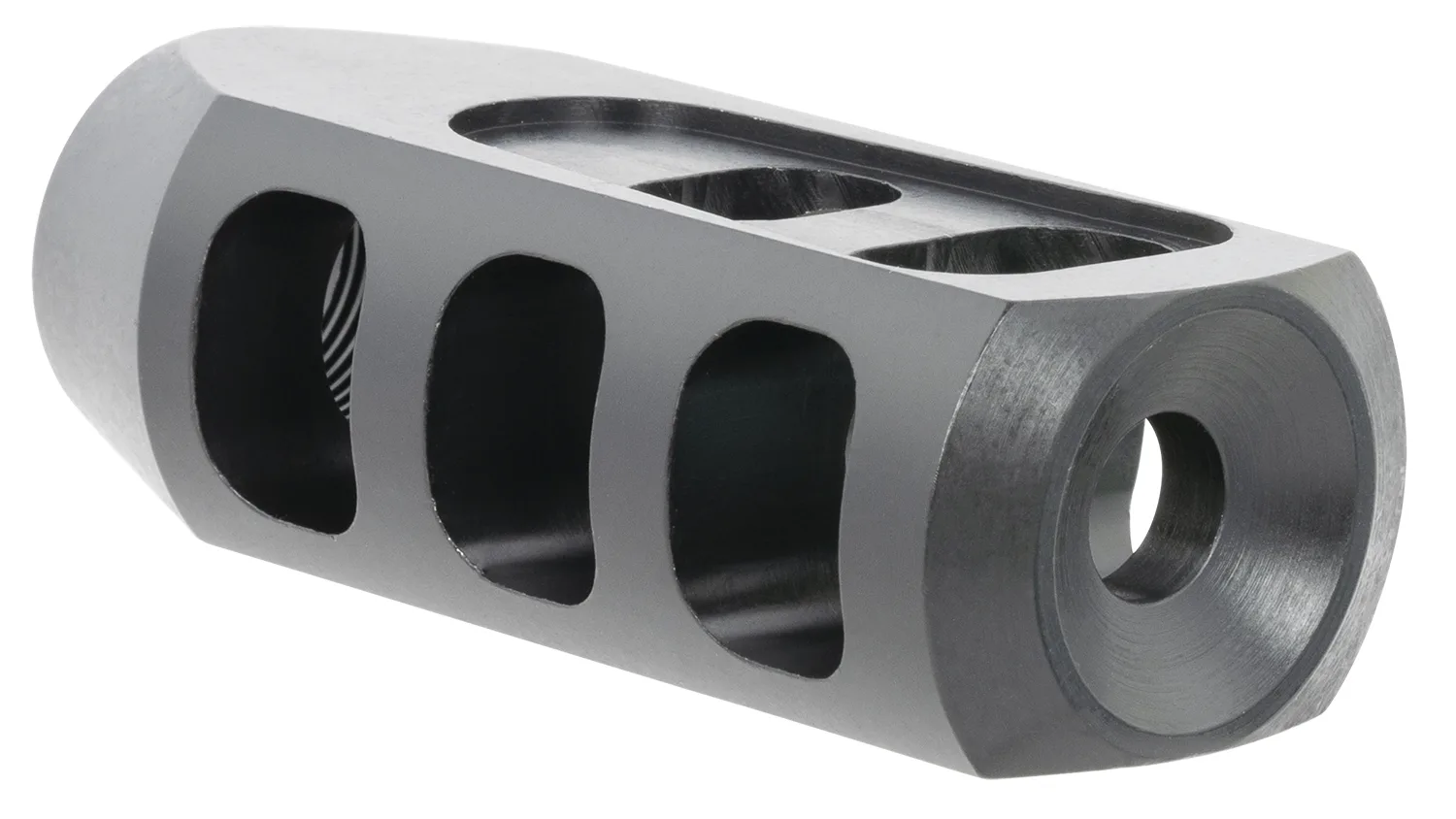 TacFire  Tanker Muzzle Brake  Black Oxide Steel with 5/8"-24 tpi Threads 2.76" OAL 1.37" Diameter for 308 Win