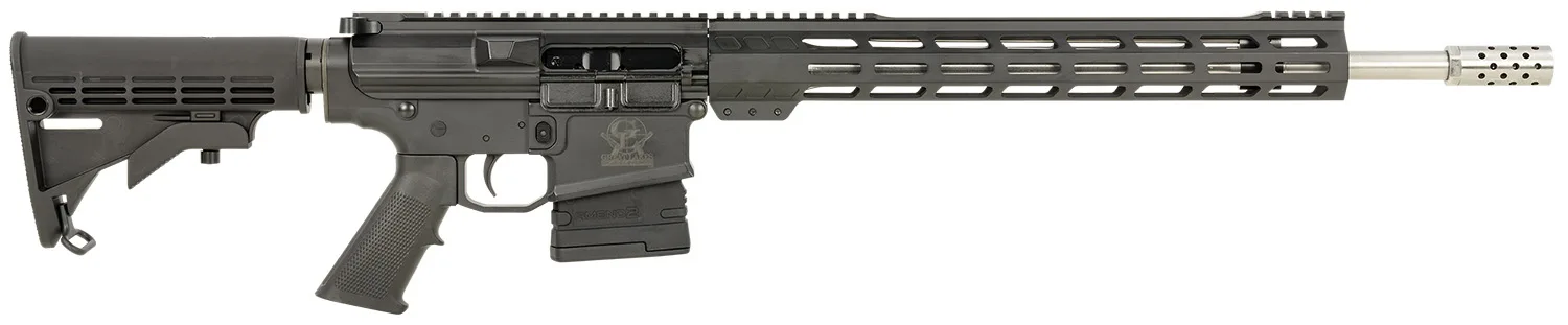 Great Lakes Firearms GL10308SSBLK AR-10 308 Win 20+1 18" Stainless, Black Rec, M-Lok Handgaurd, Carbine Stock, A2 Grip, Muzzle Brake