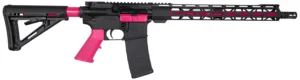 Diamondback DB175AK591 DB15  5.56x45mm NATO 16" 30+1, Black with Prison Pink Accents, Carbon Lower, 15" M-Lok Handguard, Magpul Carbine Stock, A2 Grip