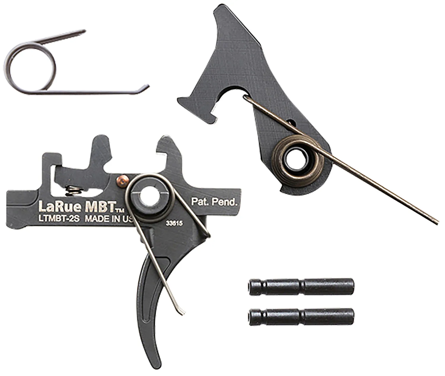 Larue Tactical LTMBT2S MBT-2S  Black Two-Stage Curved Fits AR10/AR15