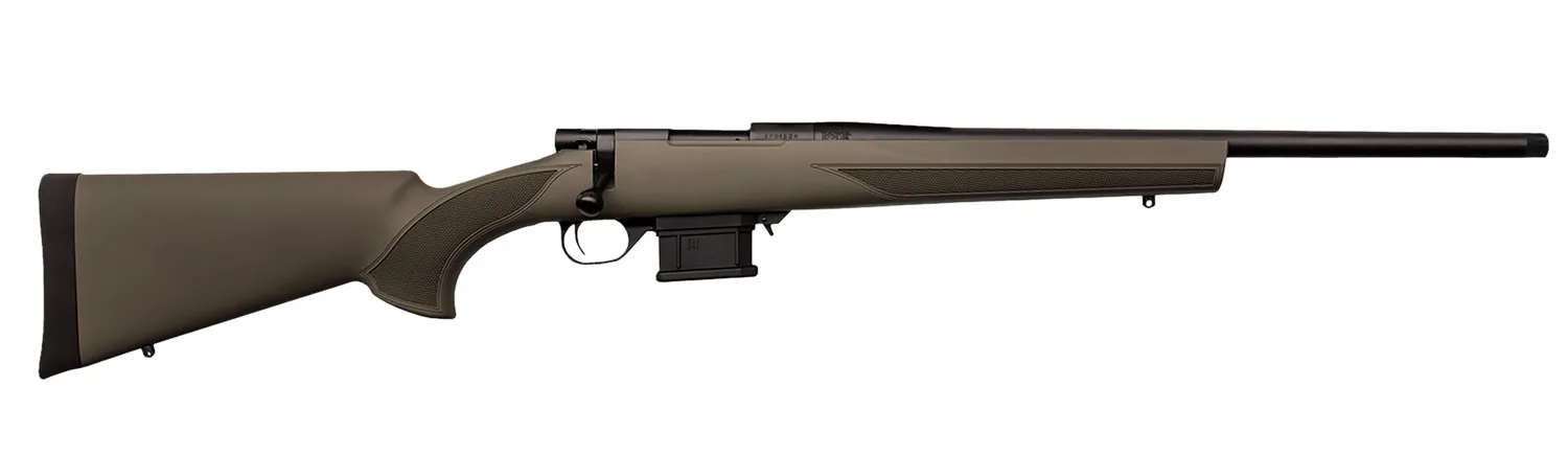 Howa HMA6ARCGYTH 1500 Mini Action Youth 6mm ARC 22" Black Steel Threaded Barrel, Black Drilled & Tapped Steel Receiver, Fixed HTI Green Synthetic Stock