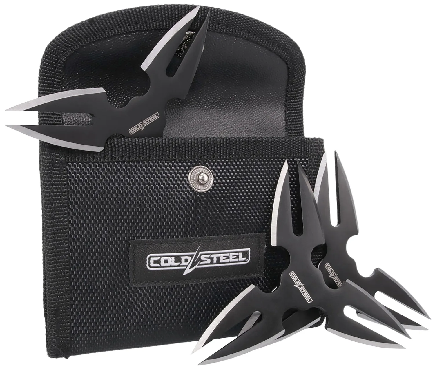 Cold Steel CSTH15STR3PK Throwing Stars  Three 1.50" Black Oxide 420 Stainless Steel Blades Includes Sheath