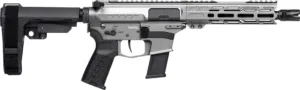CMMG 45A890FTNG Banshee FE MkG 45 ACP 13+1 8" Black Nitride Threaded Barrel, M-LOK Handguard, Titanium Cerakote Aluminum Receiver w/Picatinny Rail, Black Polymer CMMG RipBrace, CMMG Zeroed Grip