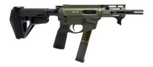 Freedom Ordance FX9P4E-ODG FX9P Elite 9mm Luger 4" Black Nitride Threaded Barrel, OD Green Anodized Aluminum Receiver w/Picatinny Rail, M-LOK Handguard, Black Polymer SB Tactical SBA5 Brace, Black Pol