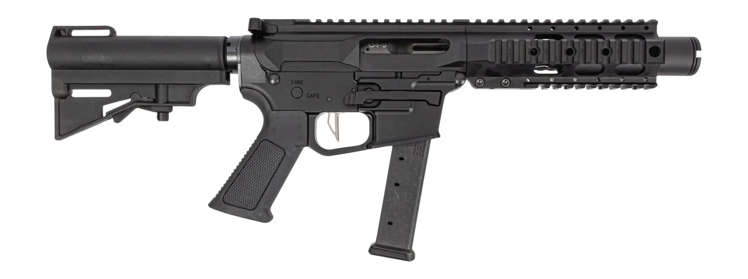 Dpms Panther Arms DP51655231780 Kitty Kat G9 9mm Luger 27+1 4" Black Nitride Heavy Threaded Barrel, Black Hardcoat Anodize Aluminum Receiver w/Picatinny Rail, M-LOK Handguard, Black Polymer DPMS CAR B