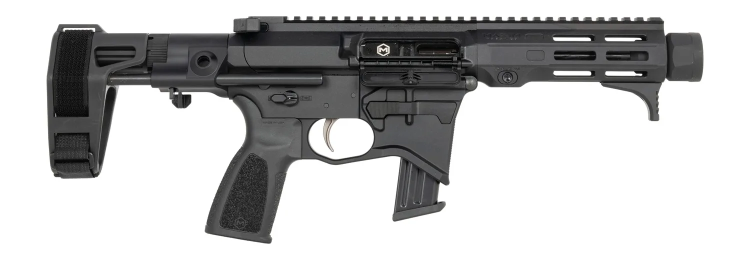 Maxim Defense MD9 905 CQB 9mm Luger 5.50" Black Nitride Threaded Barrel, Black Anodized Aluminum Receiver w/Picatinny Rail, M-Rax/M-Slot Handguard, Black Polymer Maxim CQB Brace, Black Polymer Grip