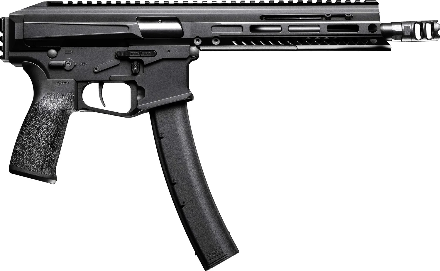 Patriot Ordnance Factory 02542 Phoenix  9mm Luger 35+1 8.50" 8" Black Threaded Barrel, Black Anodized Aluminum Receiver w/Picatinny Rail, M-LOK Handguard MFT Grip, Rear Picatinny Rail, Ambidextrous
