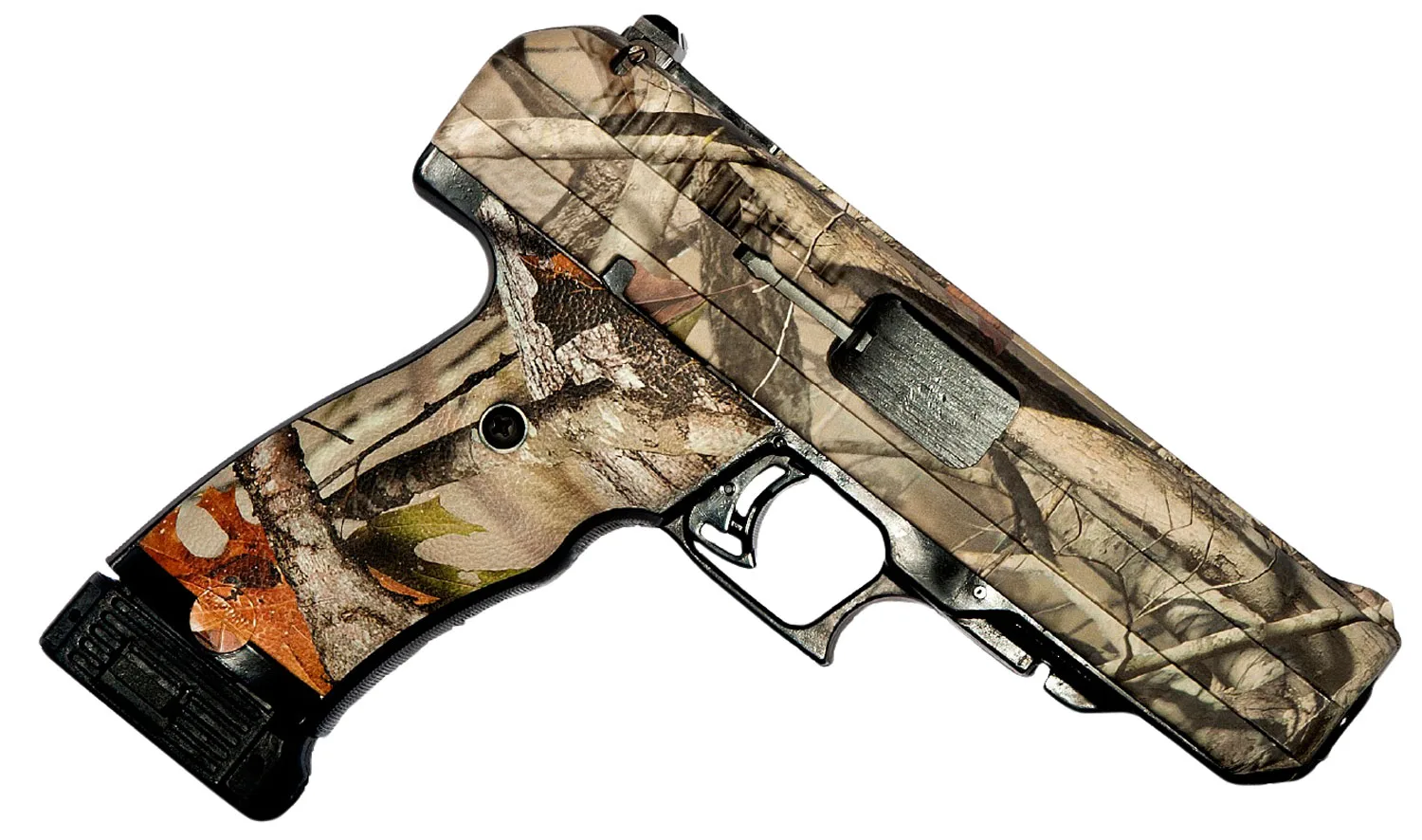 Hi-Point 34010WC JCP  40 S&W 10+1, 4.50" Black Steel Barrel, Hydro-Dipped Woodland Camo Serrated Steel Slide, Hydro-Dipped Woodland Camo Polymer Frame w/Picatinny Rail & Grip