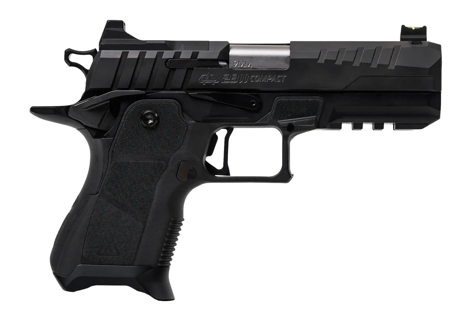 Oa Defense 2311 Pro Compact 9mm Luger 15+1 4.25" DLC Black Steel Optic Ready/Serrated Slide, Black Aluminum Frame w/Picatinny Rail, Black Polymer Grip, Ambidextrous