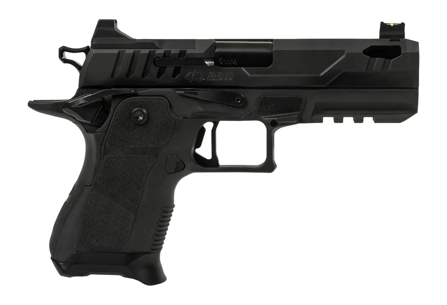 Oa Defense 2311 Pro Compact Frame 9mm Luger 15+1 4.25" DLC Black Steel Optic Ready/Serrated Slide, Black Aluminum Frame w/Picatinny Rail, Black Polymer Grip, Ambidextrous