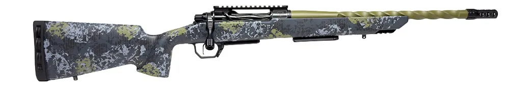 Horizon Firearms HRF-VE2-308W-22R Venatic 2 308 Win 22" Sage Green Spiral Fluted Threaded Barrel, Black DLC Receiver w/Picatinny Rail, Arca Rail Forend, Artic Moss Iota EKO X Carbon Fiber Stock