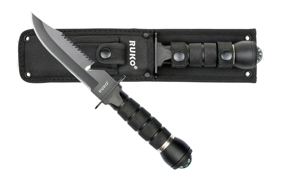 RUKO RUK0163 420J2 6"SURVIVAL FIXED W/COMPASS