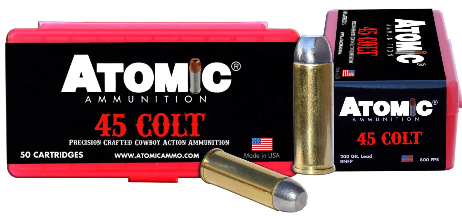 Atomic Ammunition 00434 Cowboy Action Precision Craft 45Colt 200gr Lead Round Nose Flat Point 50 Per Box/10 Case