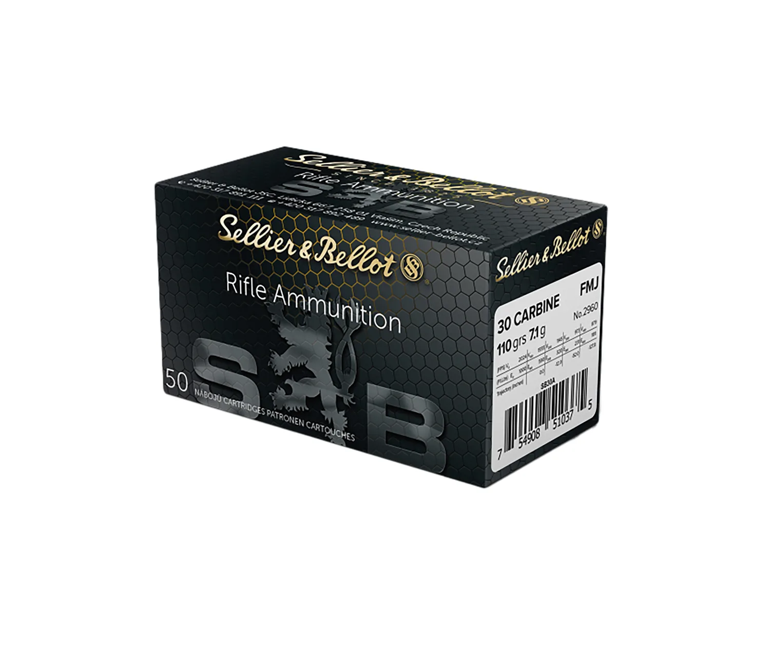 Sellier & Bellot SB30A Rifle 30Carbine 110gr Full Metal Jacket 50 Per Box/20 Case