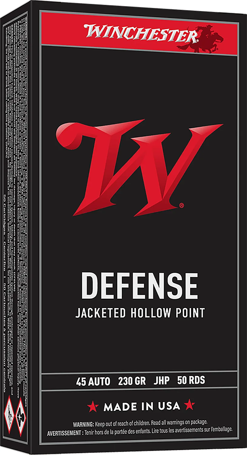 Winchester Ammo USA45JHP USA  45ACP 230gr Jacketed Hollow Point 50 Per Box/10 Case