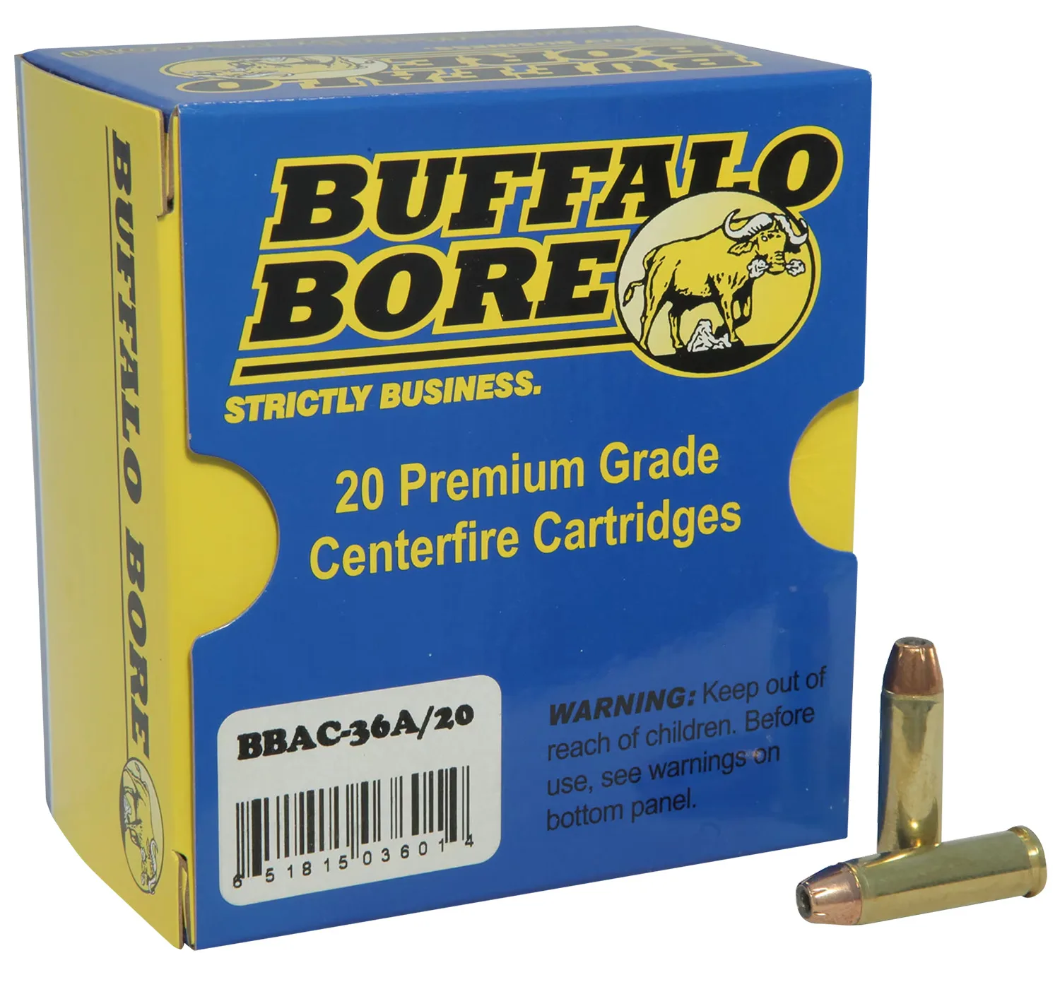 Buffalo Bore Ammunition 36A20 Heavy Strictly Business 32H&R Mag +P 100gr Jacket Hollow Point 20 Per Box/12 Case
