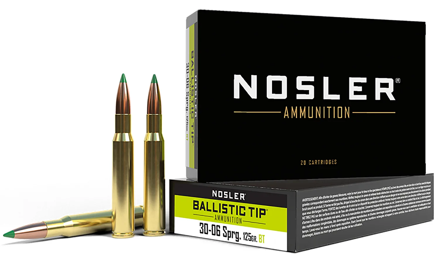 Nosler 40068 Ballistic Tip  30-06Springfield 125gr Spitzer Ballistic Tip 20 Per Box/10 Case