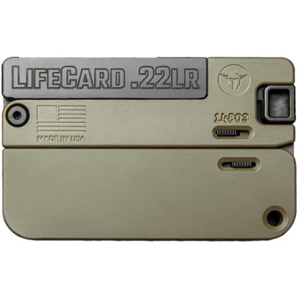 LifeCard .22 LR Single Action Pistol - Polymer Handle Noveske Bazooka Green