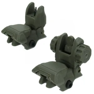 TacFire AR-15 45 Same Plane/Low Profile Pop Up Sights OD Green
