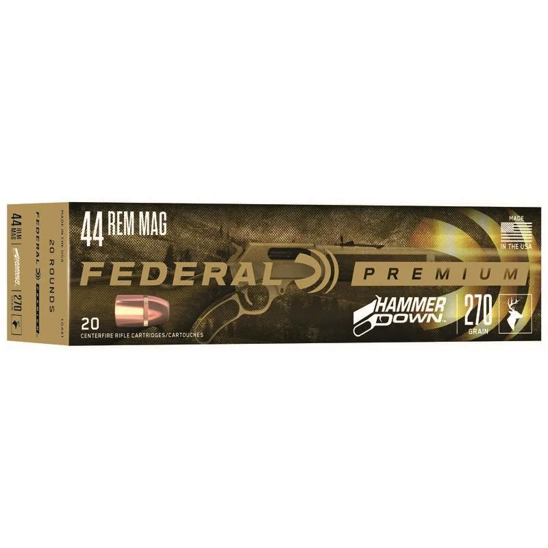 Federal Hammer Down Rifle Ammunition .44 Rem Mag 270 gr SP 1715 fps 20/ct