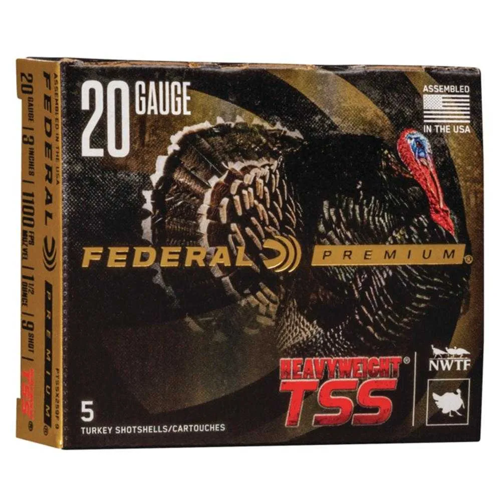 Federal Heavyweight TSS Shotshells 20ga 3" 1-1/2oz 1100 fps #9 5/ct