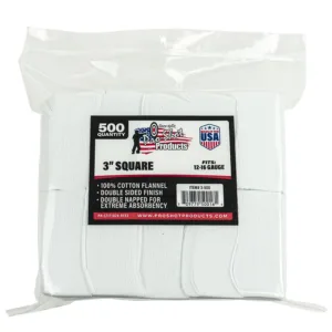 Pro-Shot 3" Square 100% Cotton Patches 500/ct