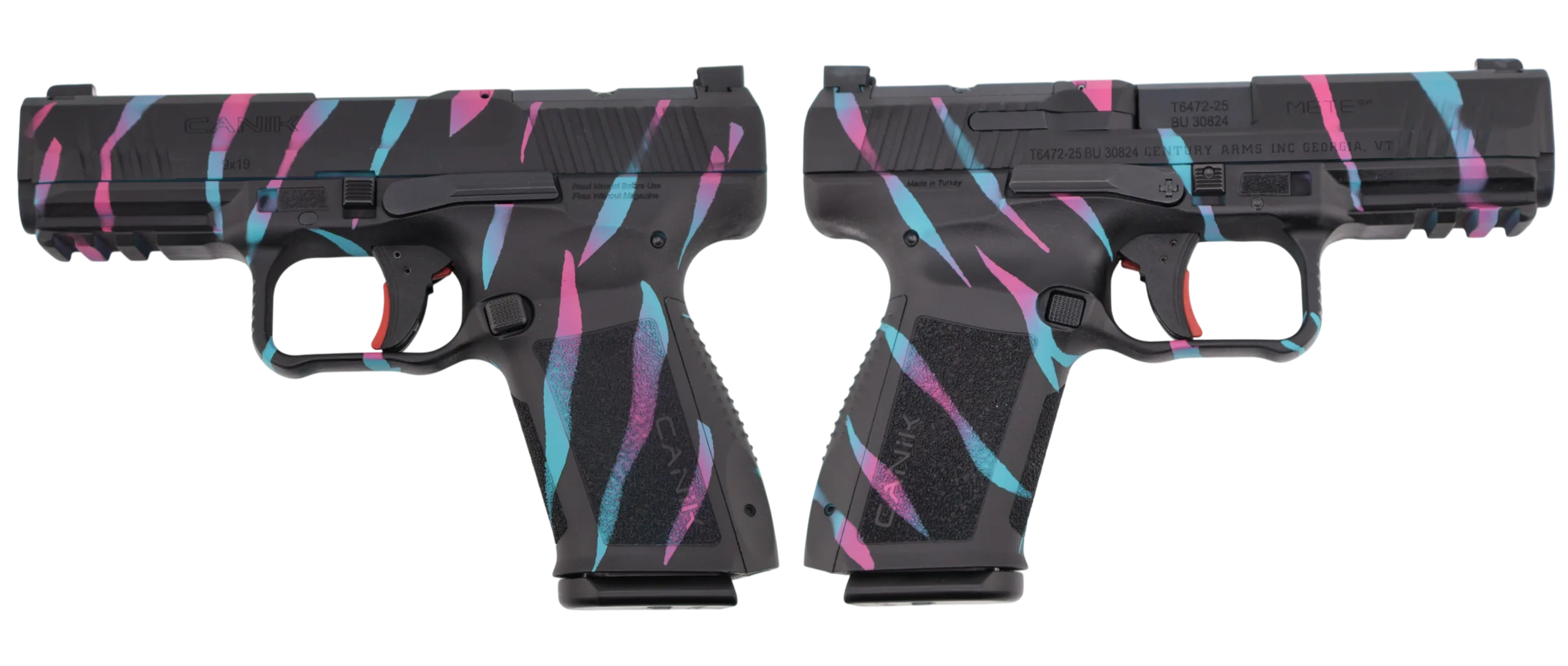 CENTURY CANIK METE SF ONE SERIES 9MM MIAMI TIGER STRIPE PSTL 4.19 BRL 1-15RD MAG