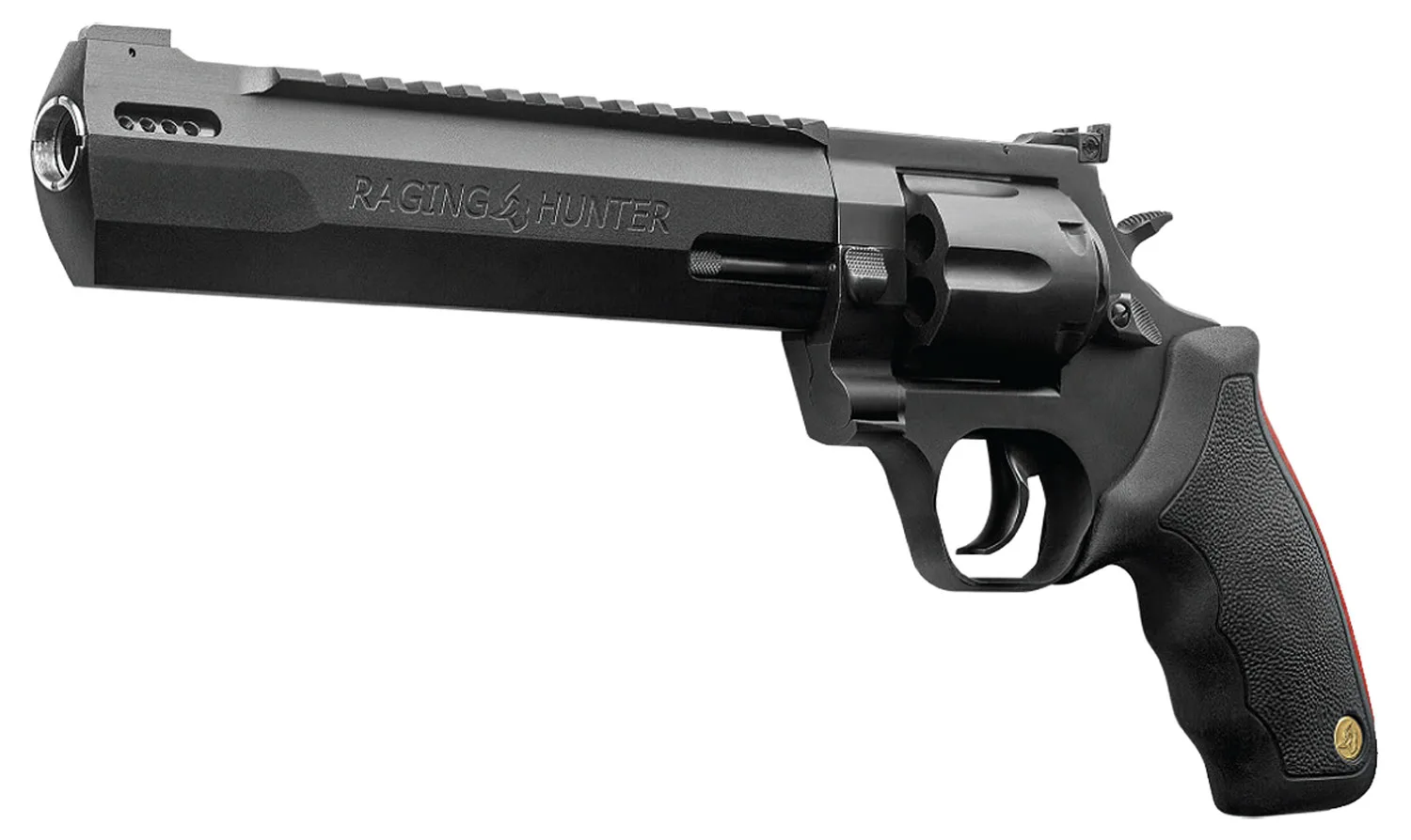 Taurus 2440081RH-DLX Raging Hunter  44 Rem Mag 5rd 8.37" Matte Black Oxide Cylinder Matte Black Aluminum Black Rubber with Integrated Red Cushion Insert  Grip Includes Case
