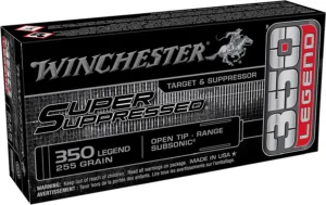 Winchester Ammo SUP350 Super Suppressed  350Legend 255gr Open Tip Range 20 Per Box/10 Case