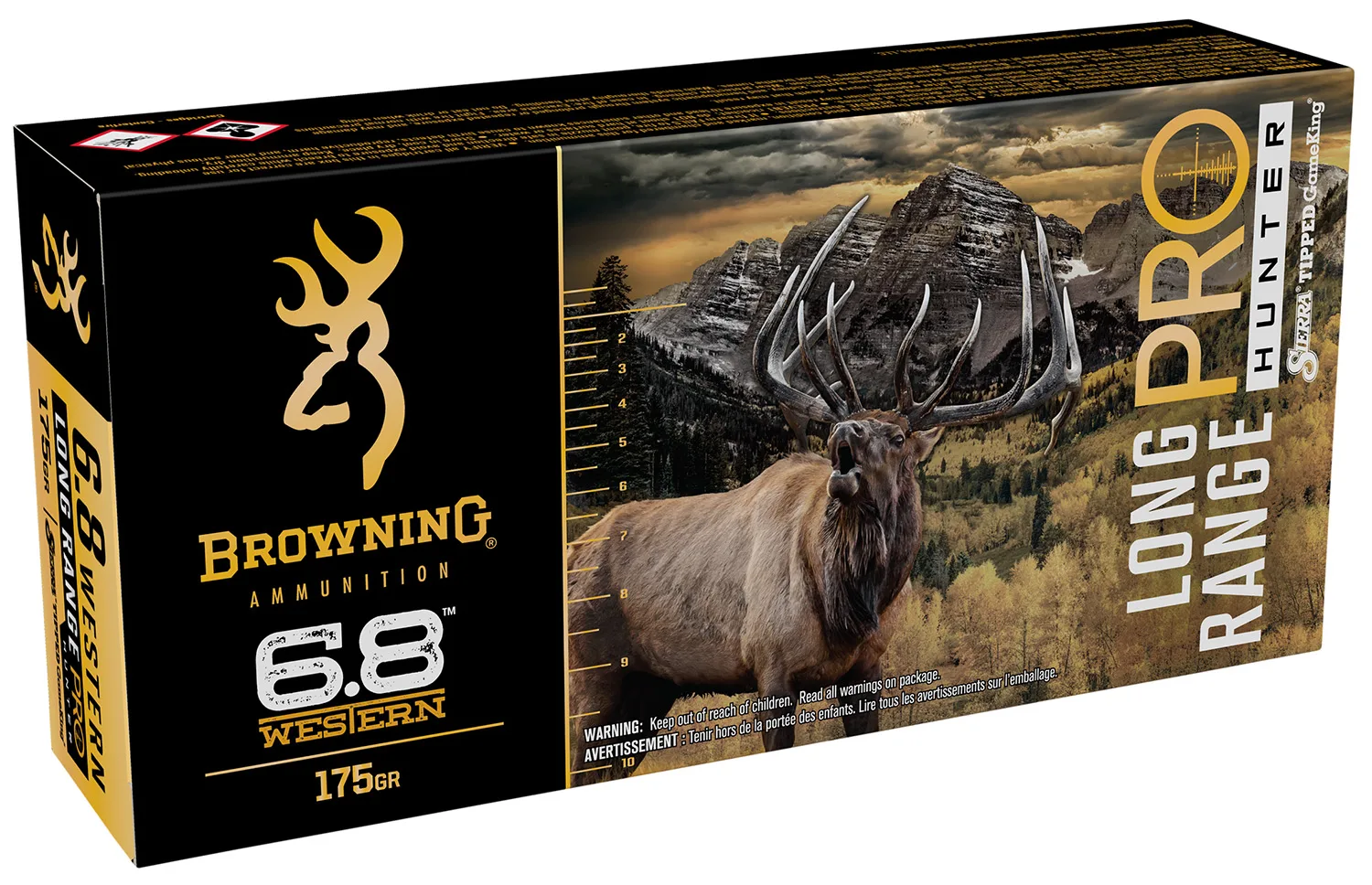Browning Ammo B192500682 Long Range Pro Hunter 6.8Western 175gr Sierra Tipped GameKing 20 Per Box/10 Case