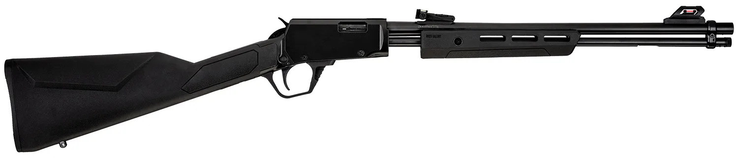 Rossi  Gallery  Pump 22 WMR 12+1 20", Black, Polished Steel Barrel/Rec, Synthetic Stock, Fiber Optic Sights