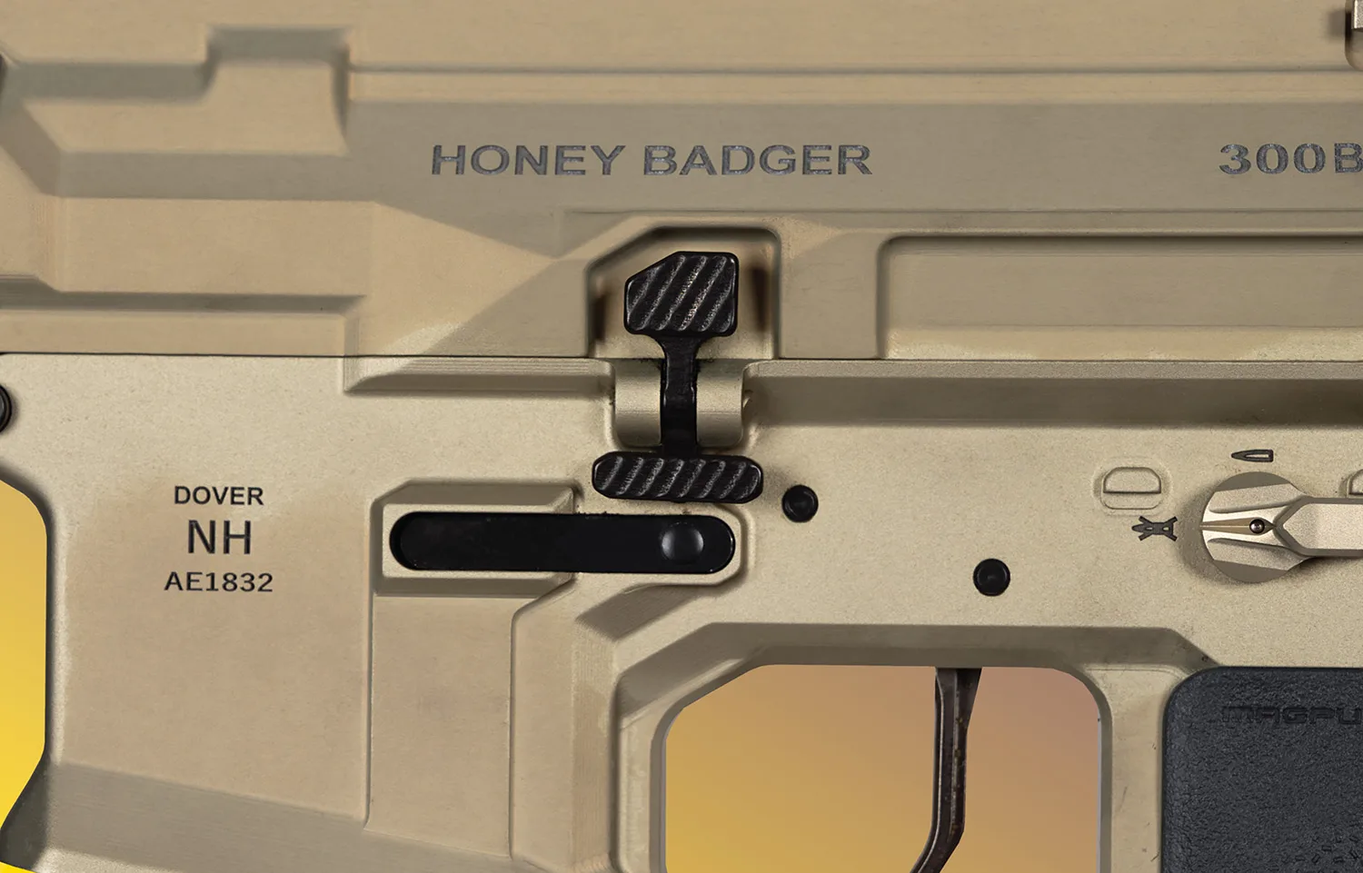 Q LLC ACCBBC Balanced Bolt Catch  Oversized AR-15 Black Stainless Steel AR Platform