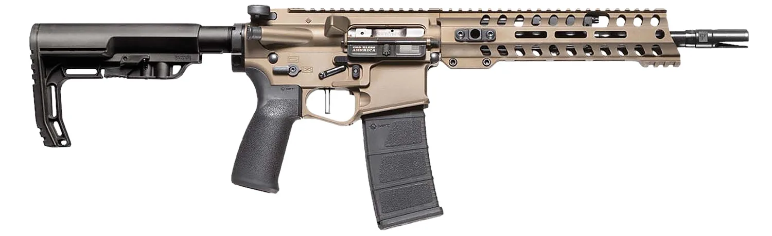 Patriot Ordnance Factory 01441 Renegade+ SBR Direct Impingement 300 Blackout 10.50" Rail Burnt Bronze Cerakote