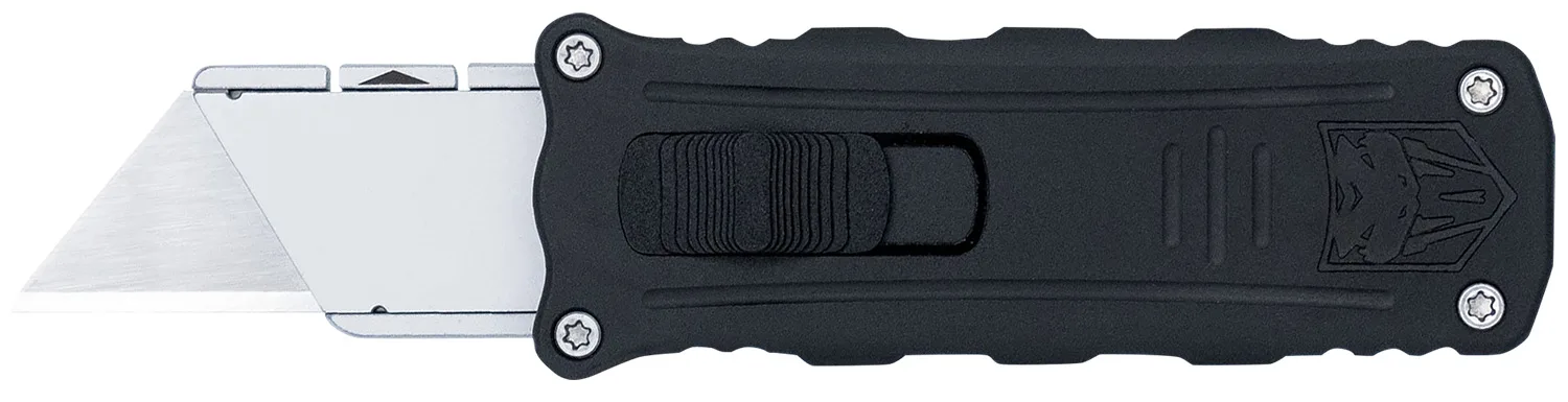 CobraTec Knives CTOTFUKSBBLK Utility  OTF Aluminum Blade, 3.38" Black Anodized Aluminum Handle