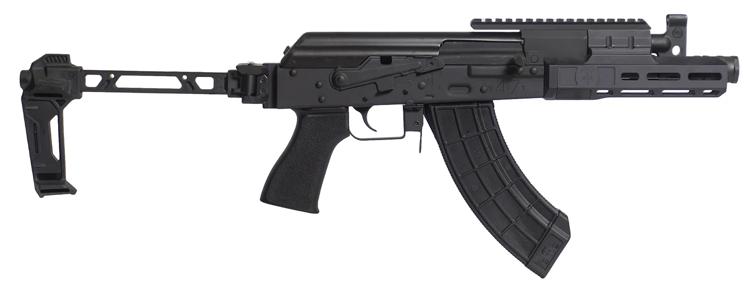 Century Arms HG8007N Draco Tactical 7.62x39mm 30+1 7.50" Black Barrel w/Linear Compensator, M-LOK Handguard, Black Receiver w/Picatinny Rail, Black SB Bi-Folding Pistol Brace