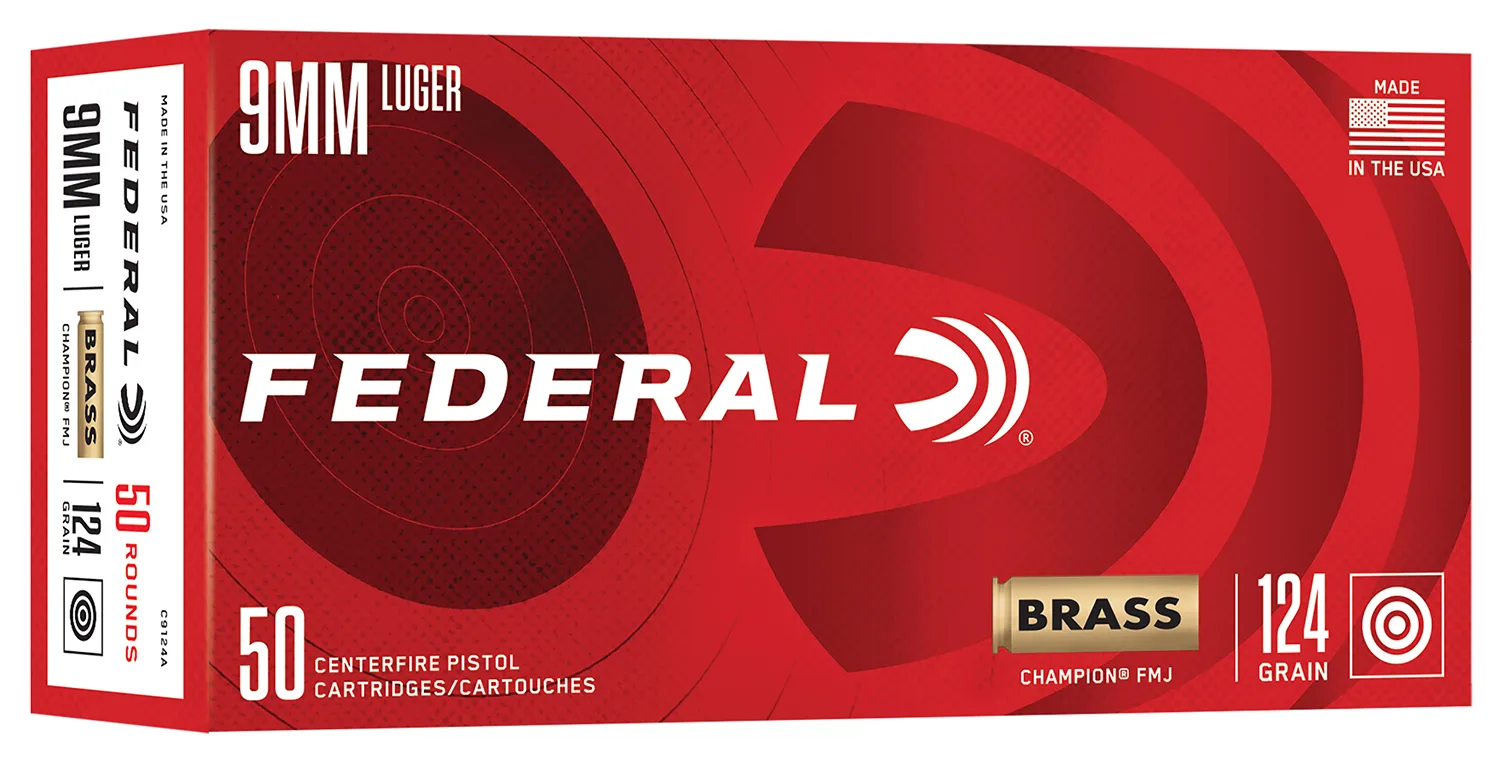 Federal C9124A   9mmLuger 124gr Full Metal Jacket 50/Box