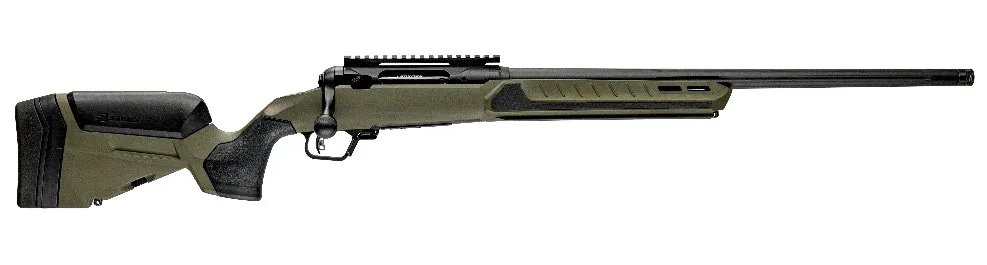 Savage Arms 32633 110 Core Predator Full Size 22-250 Rem 10+1 22" Medium Heavy Fluted Barrel, Arca Rail Forend, Hunter Green AccuStock w/AccuFit V2 Synthetic Stock, Left Hand