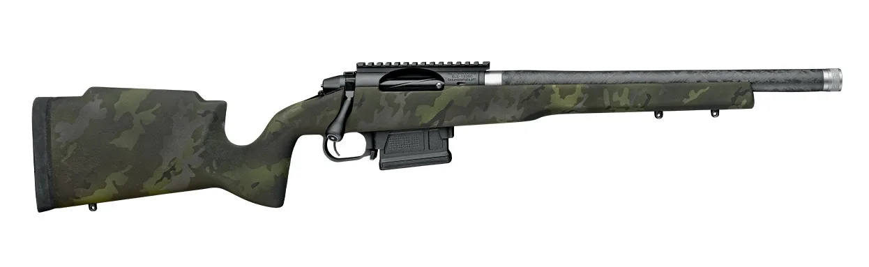 Proof Research 151143 Elevation MTR 2.0 22 ARC 4+1 16.50" Carbon Fiber Match Grade Threaded Barrel, Black receiver w/Picatinny Rail, Midnight Camo Proof Fixed Carbon Fiber Stock, Right Hand