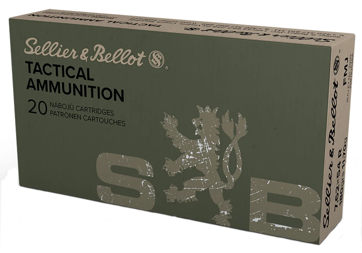 Sellier & Bellot SB76254RA Rifle  7.62x54mmR 180gr Full Metal Jacket 20 Per Box/20 Case
