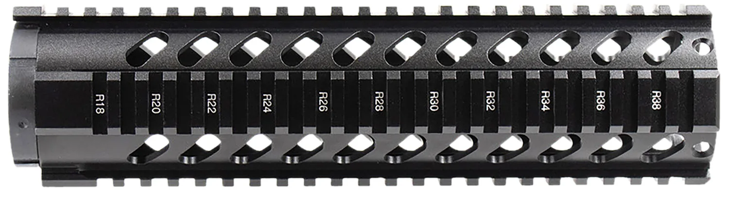 Aim Sports MT061 AR Handguard  10" Mid-Length Style Made of Aluminum with Black Anodized Finish & Quad Rail