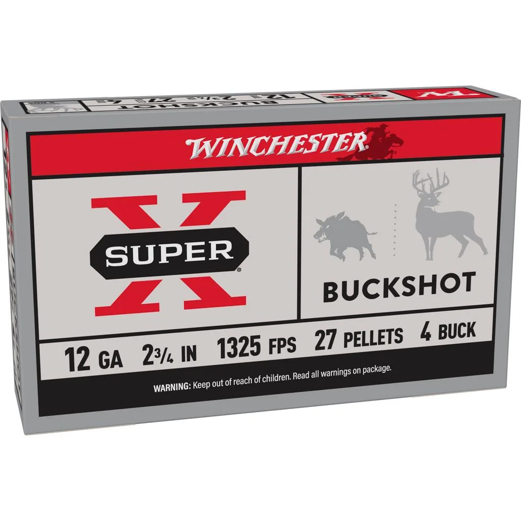 Winchester Super-X Buckshot Shotshels 12 ga 2-3/4" 1325 fps #4B 5/ct