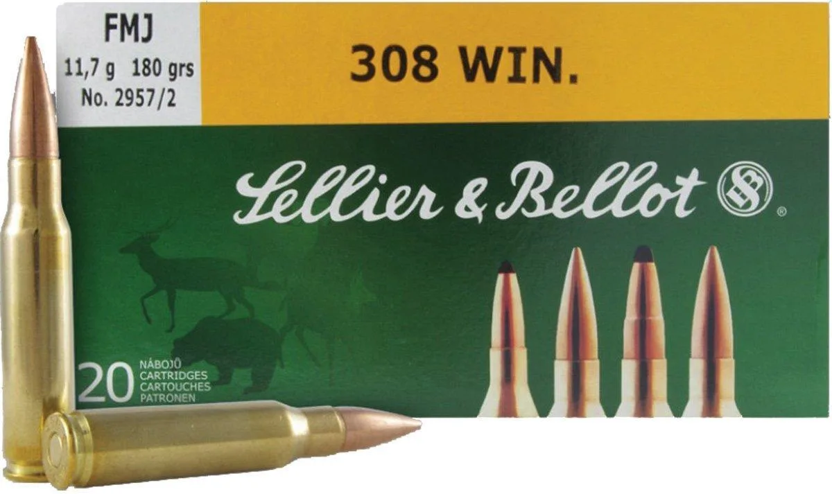 Sellier & Bellot Rifle Ammunition .308 Win 180 gr FMJ 20/ct