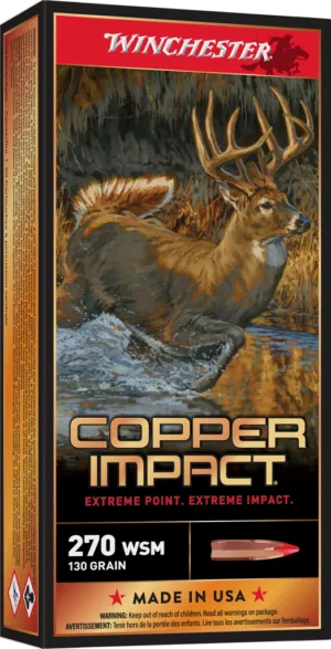 WINCHESTER COPPER IMPACT 270WSM 130G  LD FREE 20RD BX 200RD CASE