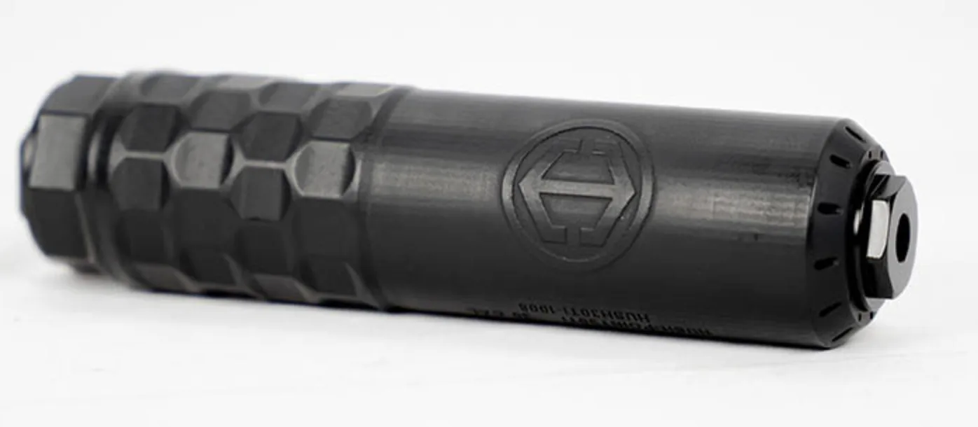 HUSH-POINT 30 SUPPRESSOR .30 CAL INCONEL FLOW-THRU, DT/HUB, 1/2X28 & 5/8X24 CAPS, FULL-AUTO RATED