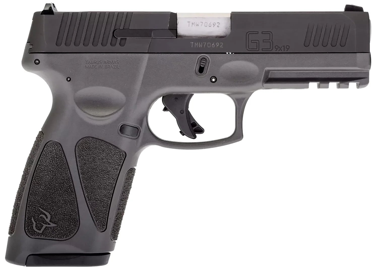 Taurus 1G3B941G G3  Full Size Frame 9mm Luger 15+1/17+1 4" Matte Stainless Steel Barrel, Matte Black Tenifer Serrated Steel Slide, Gray Polymer Frame w/Picatinny Rail, Gray Polymer Grip, Right Hand