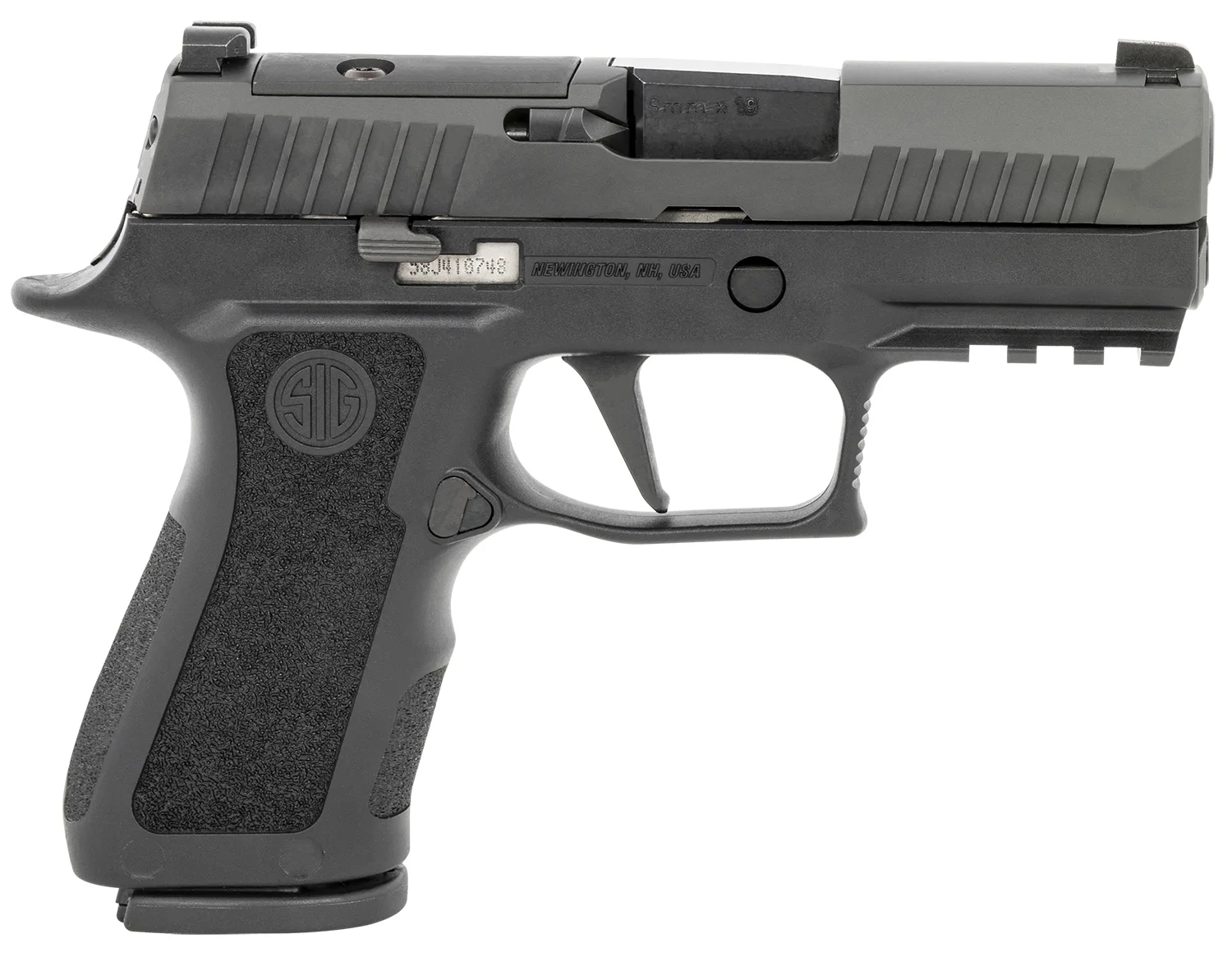 Sig Sauer 320XC9BXR3PR2 P320 XCompact 9mm Luger 15+1 3.60" Carbon Steel Barrel, Black Nitron Optic Ready/Serrated SS Slide, Black Stainless Steel Frame w/Picatinny Rail, Black XCompact Polymer Grips